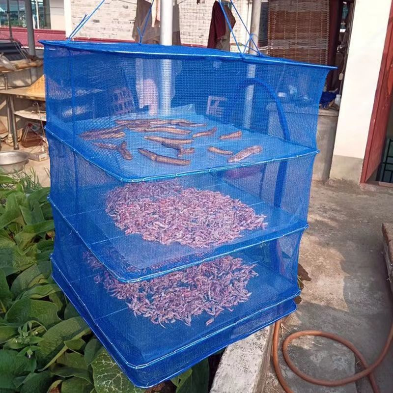 Outdoor Drying Rack Hanging Shelf Food Dry Net Folding Fish Pengeringan ...