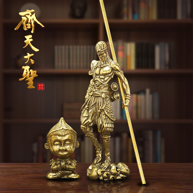 Sun Wukong Brass Ornament, Monkey King Fights Over Buddha Statue Bronze ...