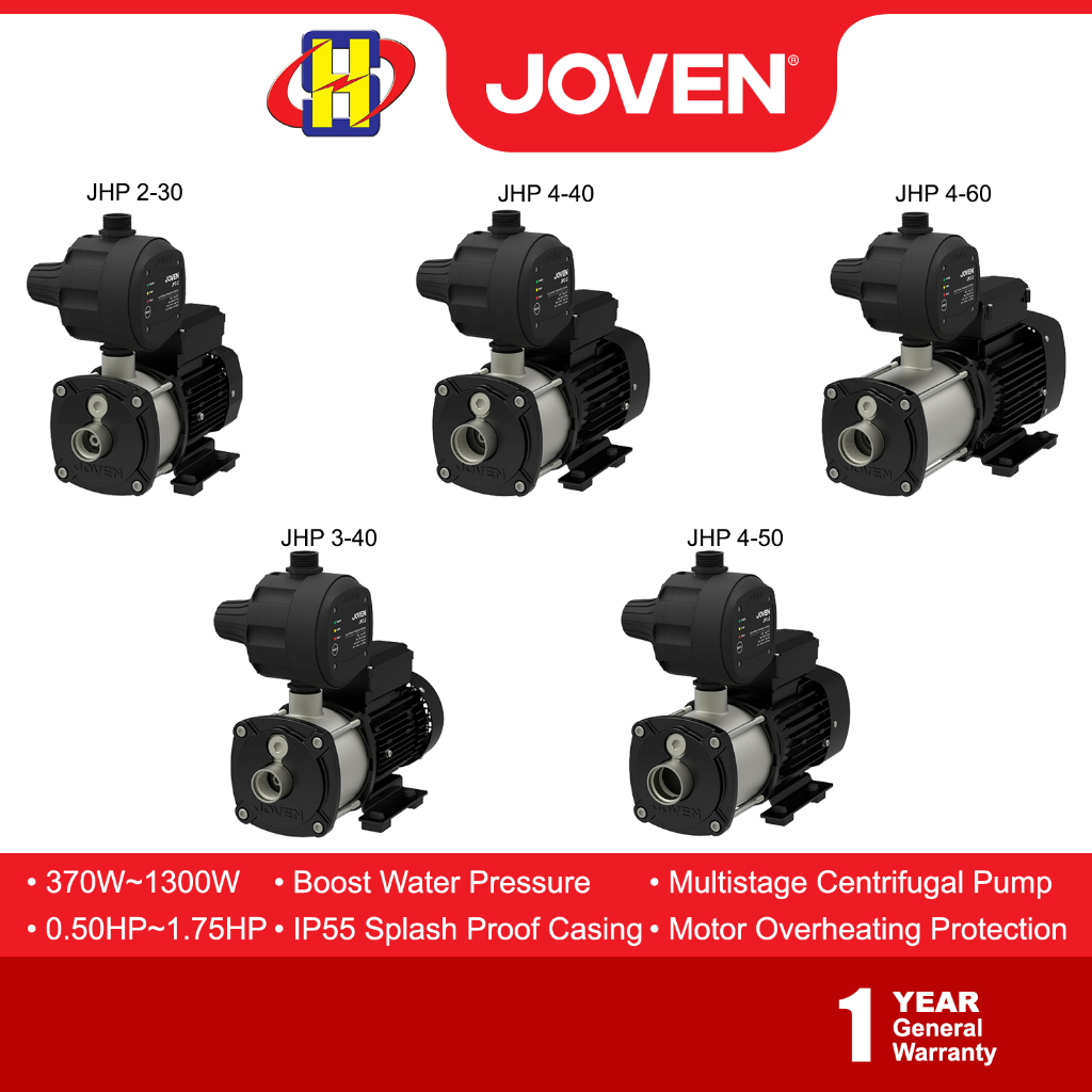 Joven Water Pump (5501300W / 0.751.75HP) JHP 230 / JHP 340 / JHP 4