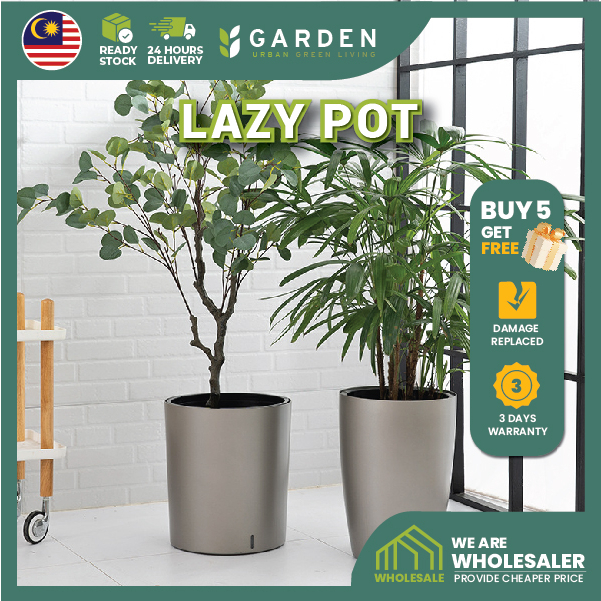 SMART Auto Lazy Self Water Absorb Yewfex Large Floor Plastic Flower Plant Pot Tree Pasu Bunga