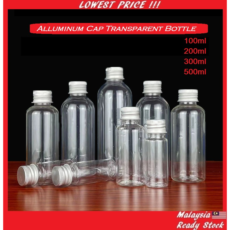 Empty Water Bottle Alluminum Cap PET Plastic Transparent Juice Bottles ...