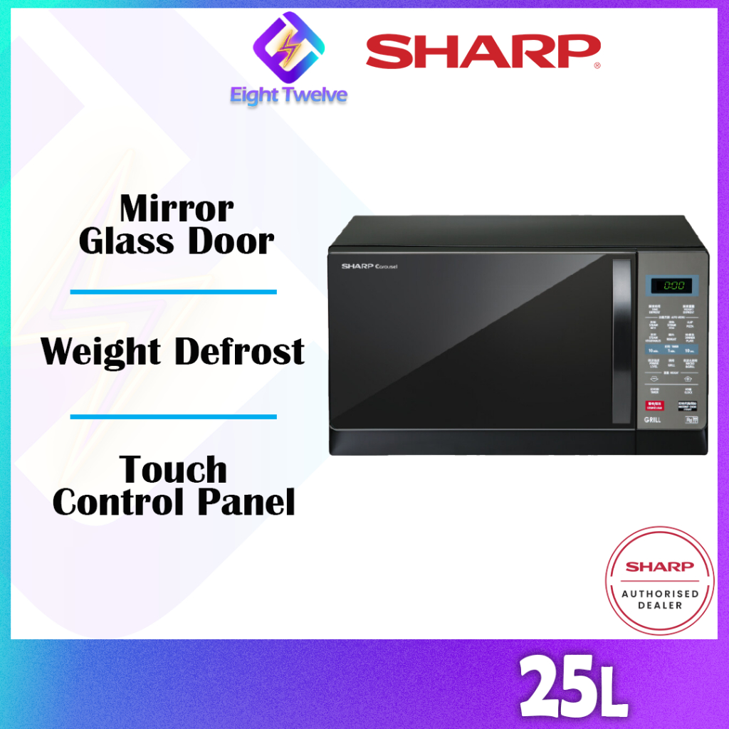 SHARP 25L Microwave Oven with Grill 315mm Turntable Size 900W