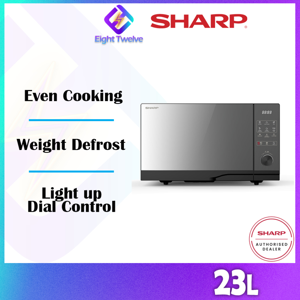 SHARP 23L Digital Dial Flatbed Microwave Oven Wide Ceramic Flatbed