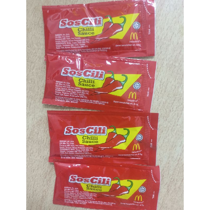 Chili sauce sachets associated brands Mcd KFC Pizza Hut Halal Shopee