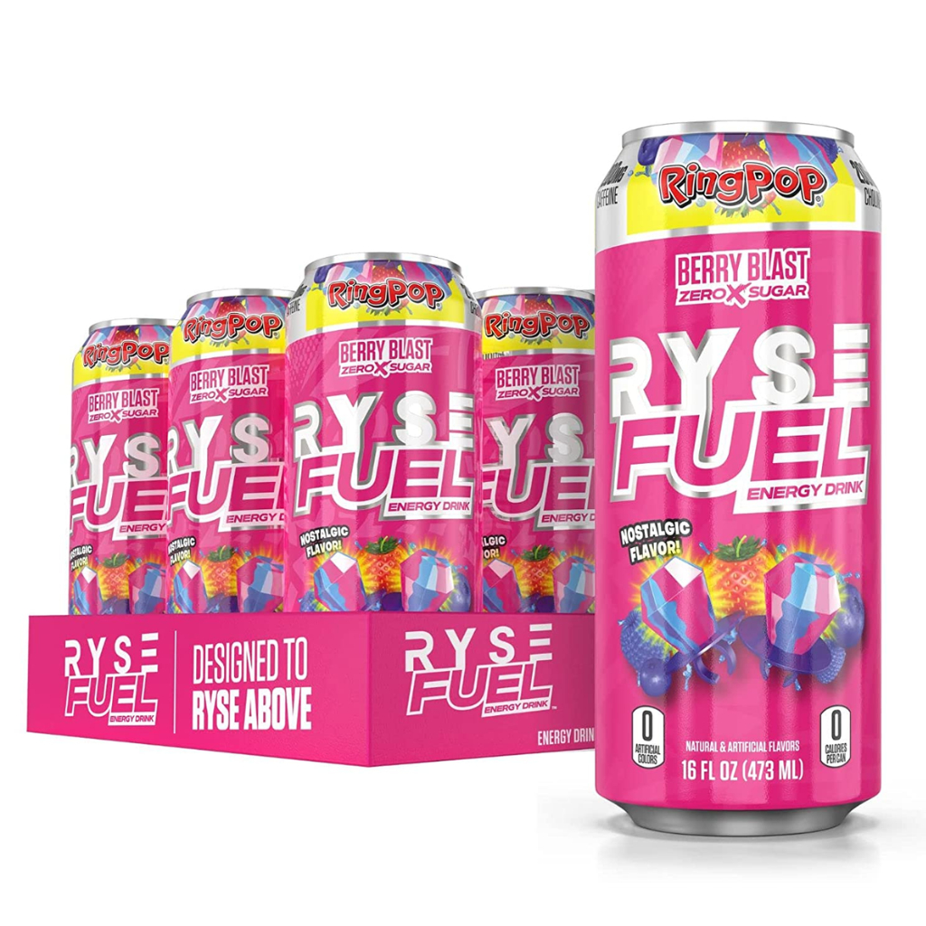 RYSE Fuel Energy Drink, Zero Sugar, Zero Calories 12 x 473ml Ring Pop