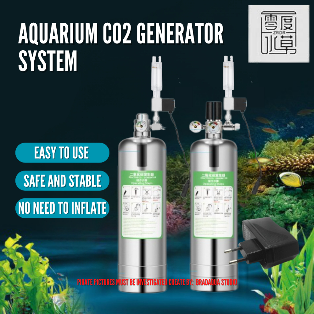 ZRDR Aquarium CO2 Generator System Carbon Dioxide Reactor Kit with Regulator and Needle Valve