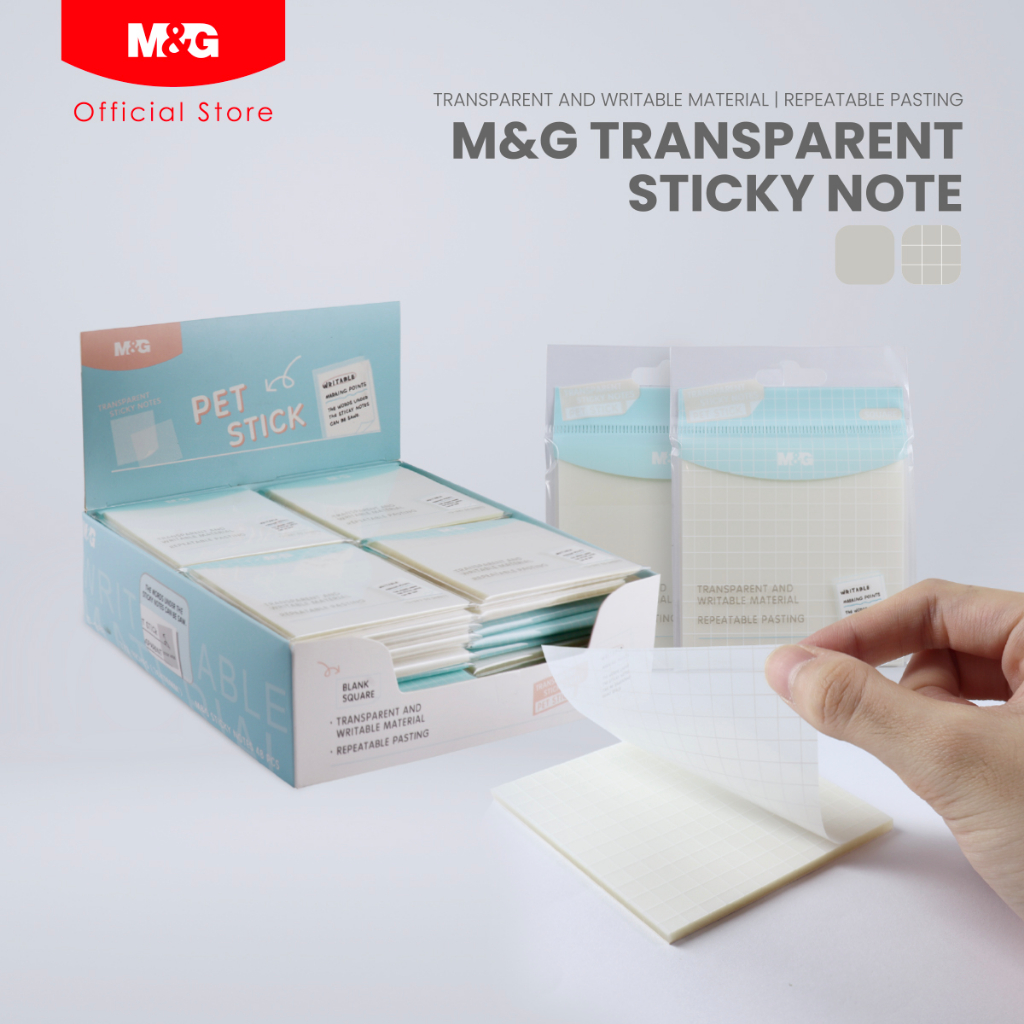 M&G Transparent Sticky Notes - Clear Design for Unobstructed ...