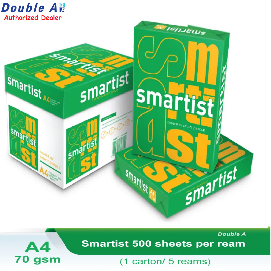 DOUBLE A Smartist A4 Paper 70gsm & 75gsm 2500 Sheets (5 ream per box