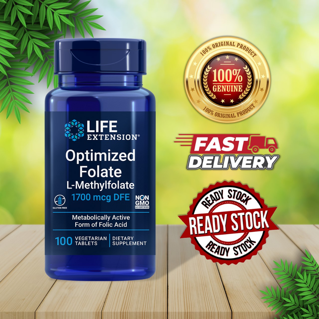 (READY STOCK) LIFE EXTENSION Optimized Folate (L-Methylfolate) 1700 Mcg ...