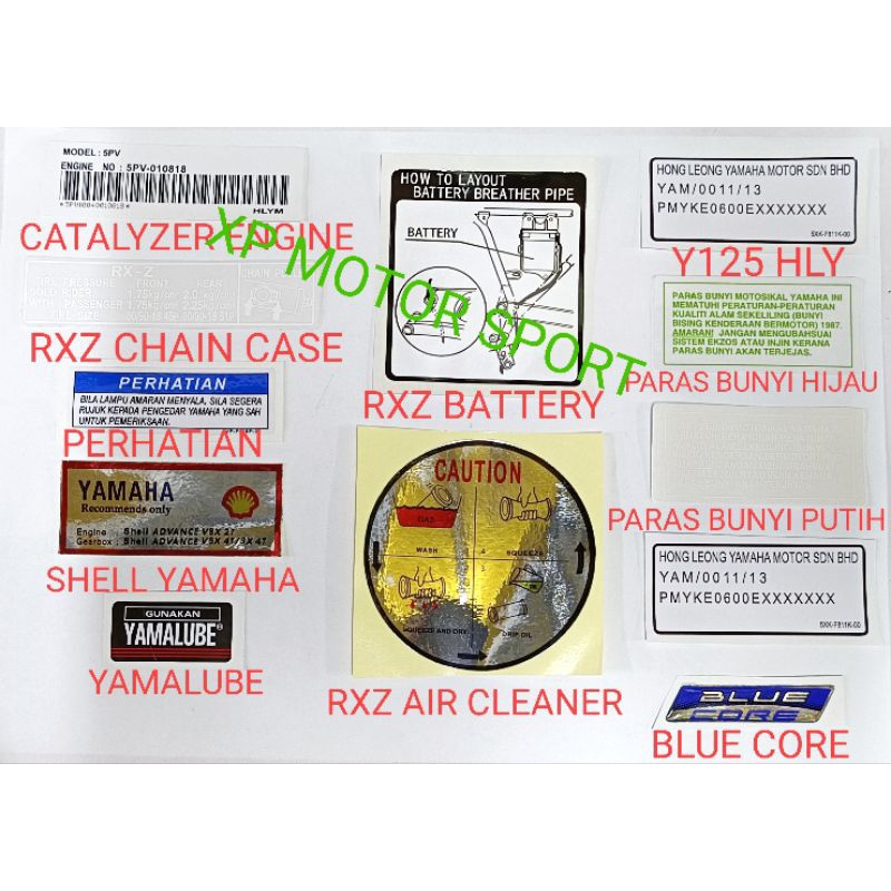 Sticker Yamaha Y125 RXZ (Harga Satu Pcs Sahaja) | Shopee Malaysia