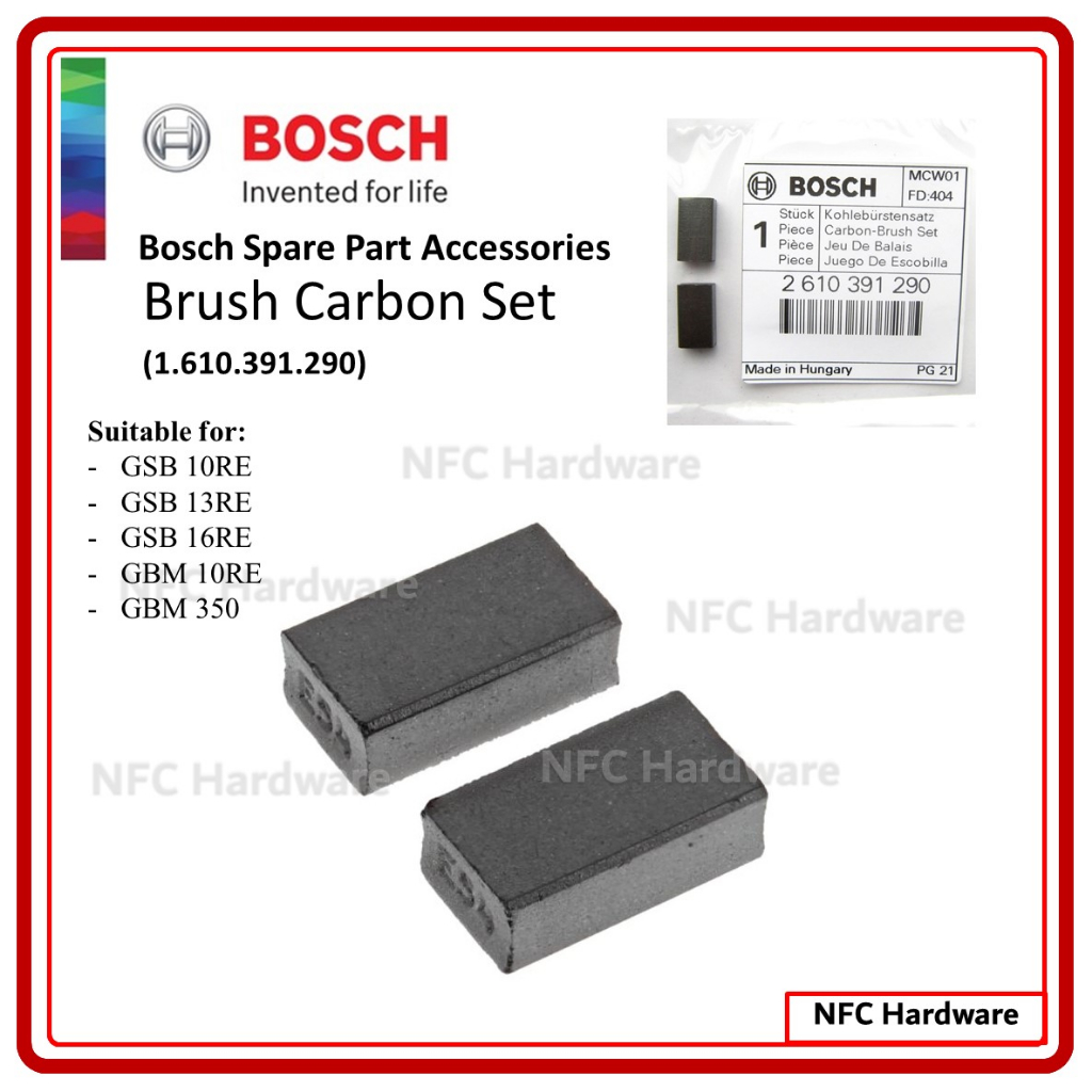 BOSCH Spare Part Accessories Carbon Brush Set (1610391290) For Bosch ...