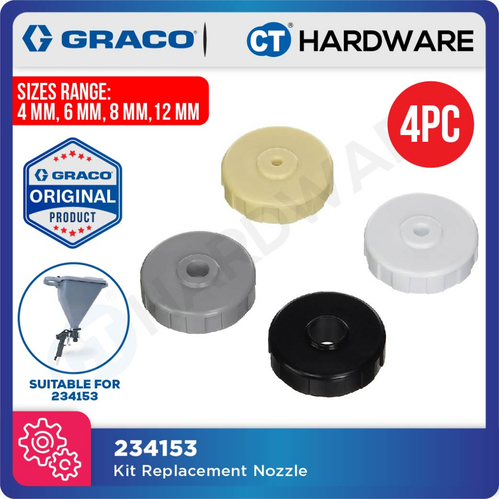 GRACO 234153 KIT REPLACEMENT NOZZLE X 4PC ( SET ) FOR TEXTURE HOPPER