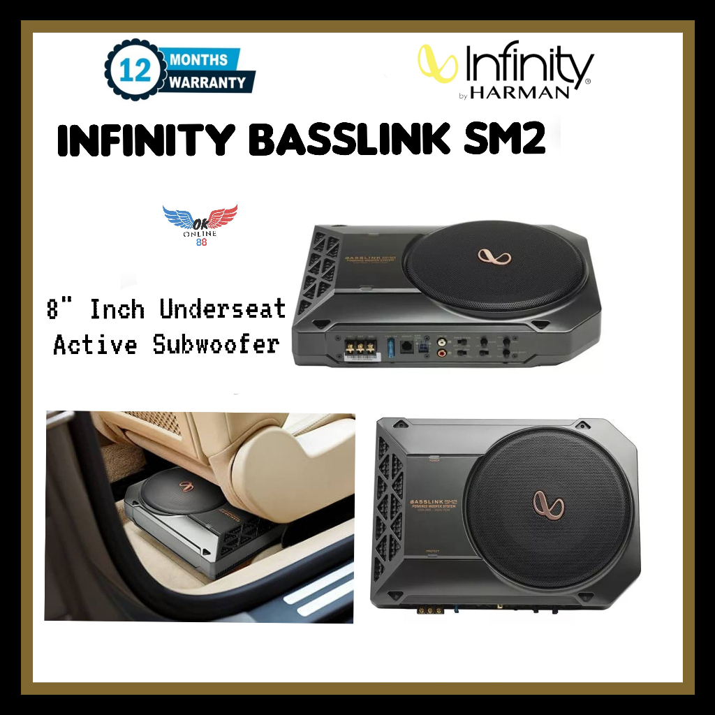 Infinity BASSLINK SM2 Aktiv-Subwoofer - 200mm Flachbass Für Auto-Untersitz