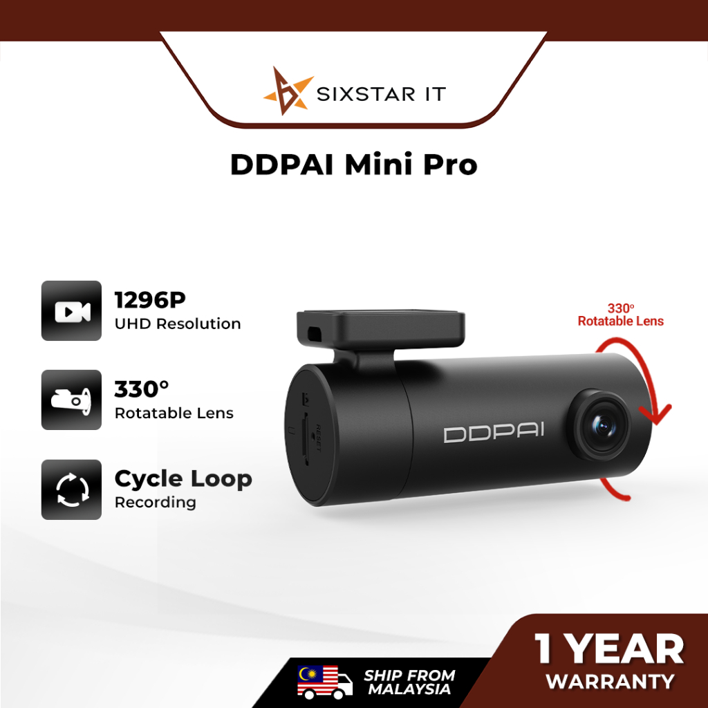 DDPAI Dash Cam Mini Pro 1296P Ultra HD Vehicle Drive Auto Video DVR