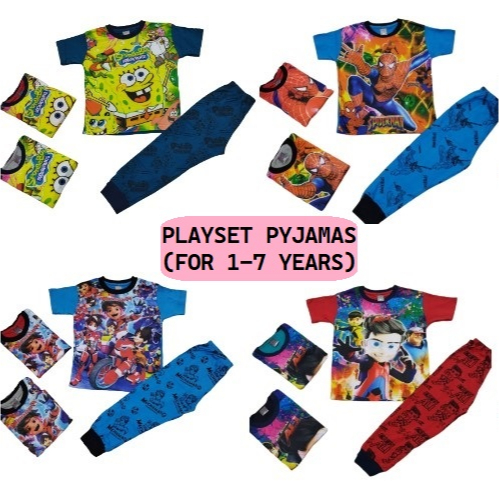 HARGA BORONG & MURAH Set Kids Pyjamas Baby Boy Girl / Baju Budak Lelaki ...