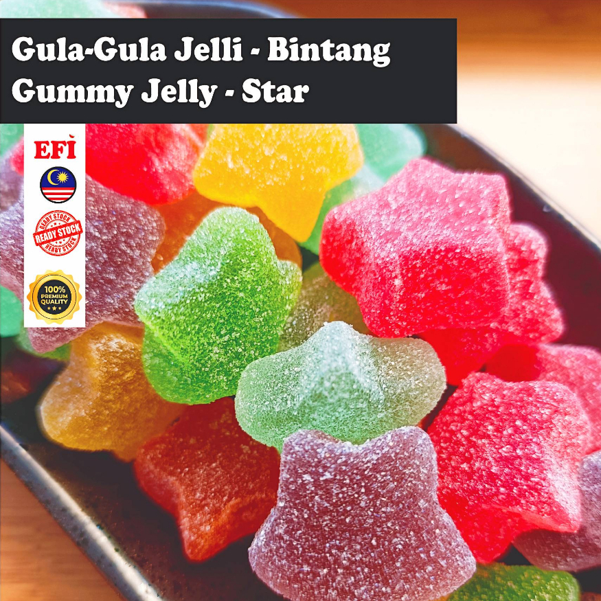 BORONG Gummy Jelly StarJellybeanGula Gula Jelli Bintang Halal 100g