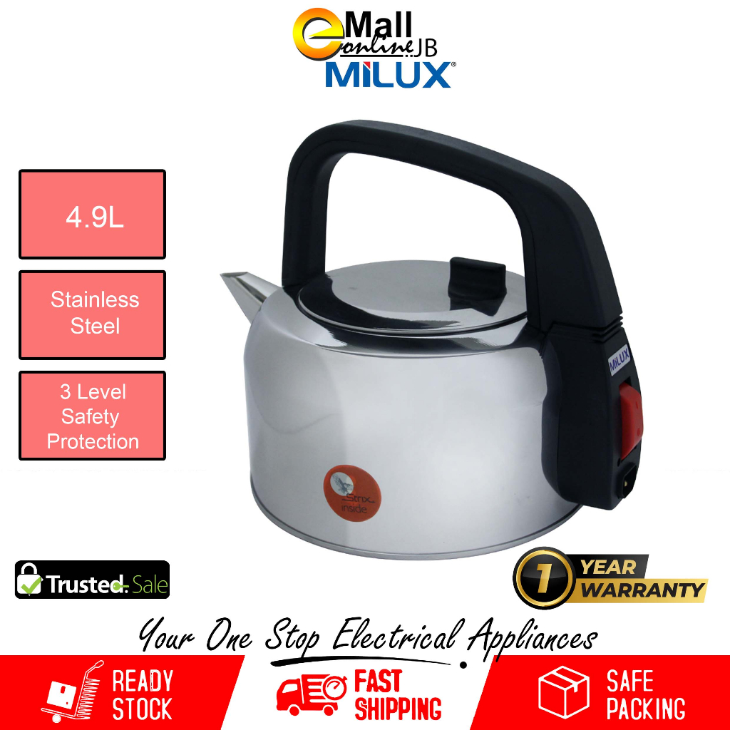 Milux Electric Kettle with Boil-dry Protection MSK-49 MSK49 | 4.9L ...