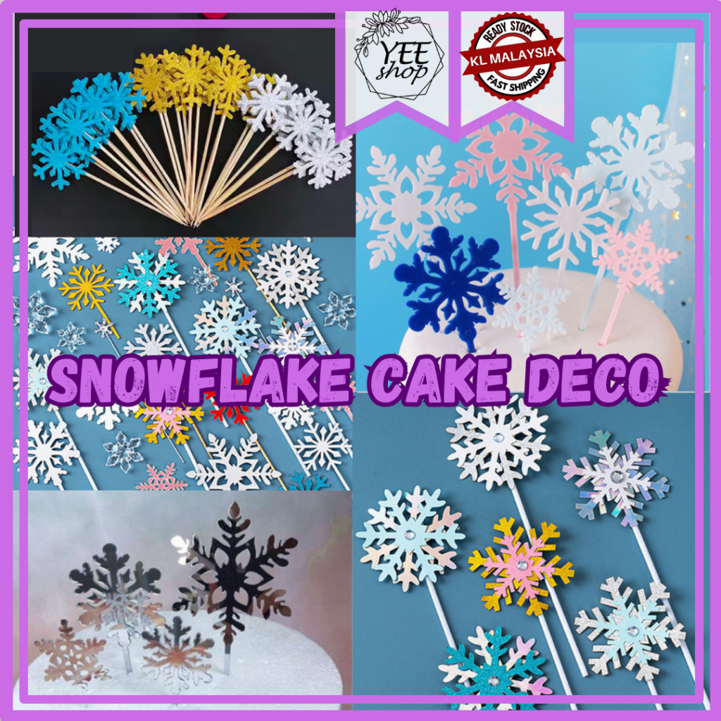 | Cake Decoration | Frozen Snowflake Christmas Theme Acrylic Cake ...