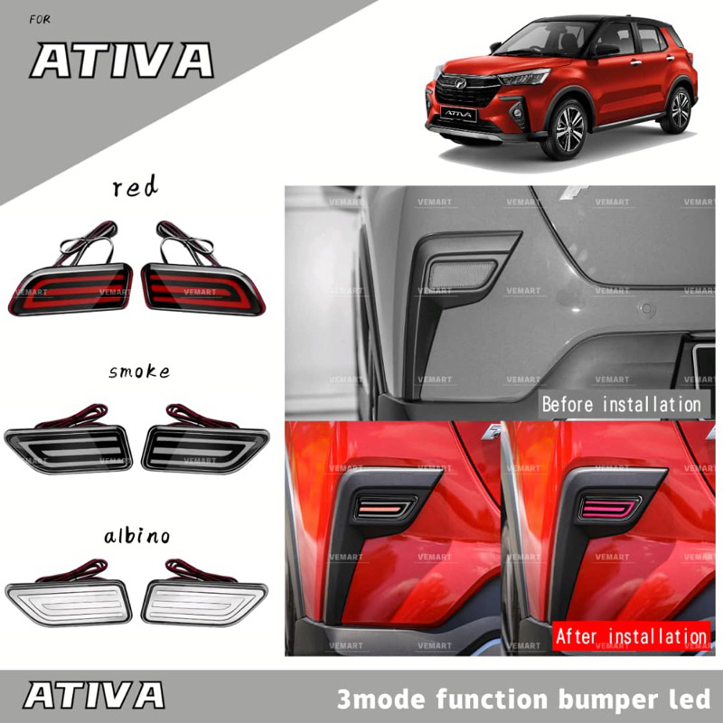 Vemart perodua ativa rear bumper led light accessories | Shopee Malaysia