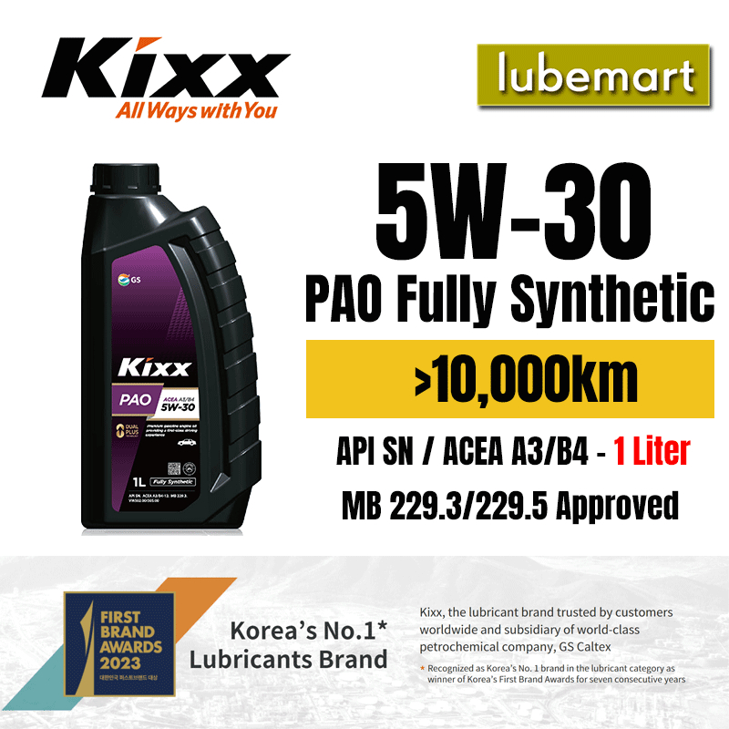 GS KIXX PAO A3/B4 SAE 5W-30 (1 LITER) - PAO 5W30 FULLY SYNTHETIC WITH ...
