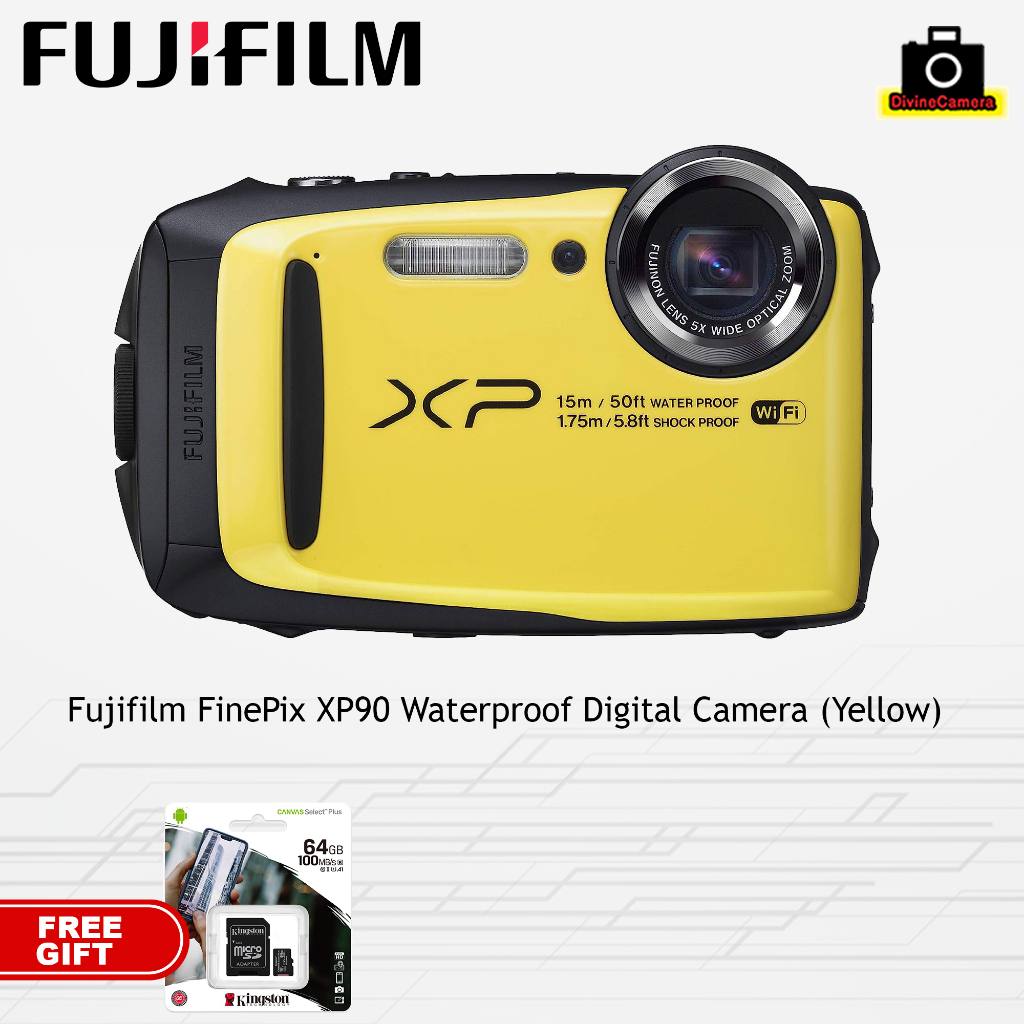 Fujifilm FinePix XP90 Waterproof Digital Camera (Yellow) Shopee Malaysia