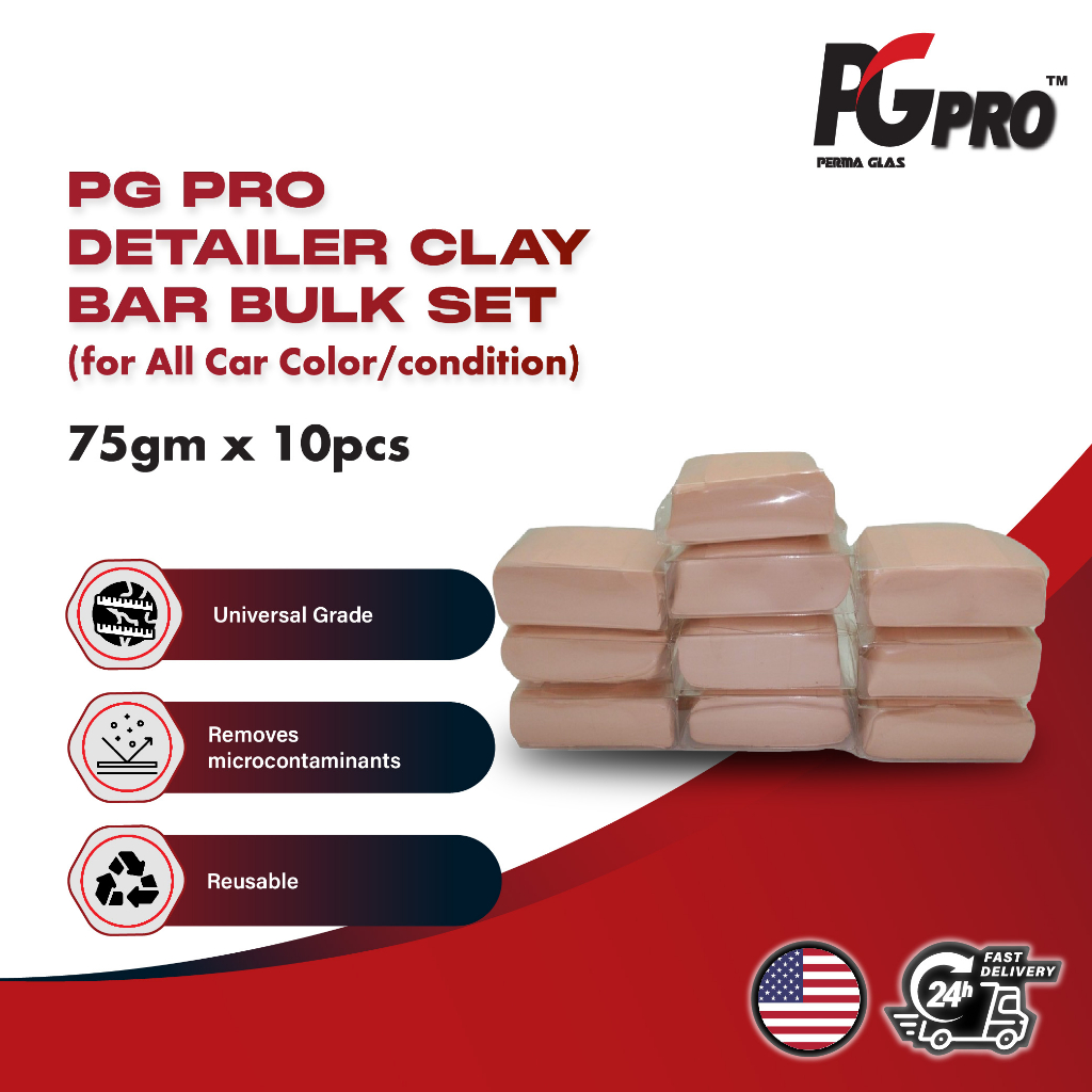PG Pro Detailer Clay Bar Bulk Set (75gm x 10pcs) (for All Car Color