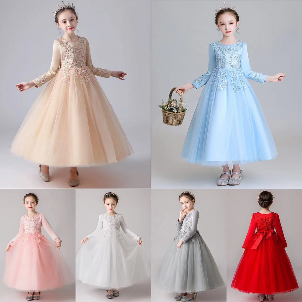 Kids Dresses Dress Lace Kanak Kanak TangGuoWu Lace Princess Dress Gown 3colour Gaun Kanak Kanak-Kanak