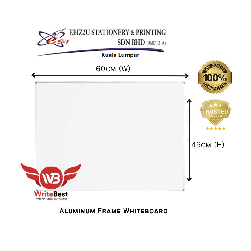 WriteBest Magnetic Whiteboard Single Side Aluminum Frame 1.5' x 2 ...