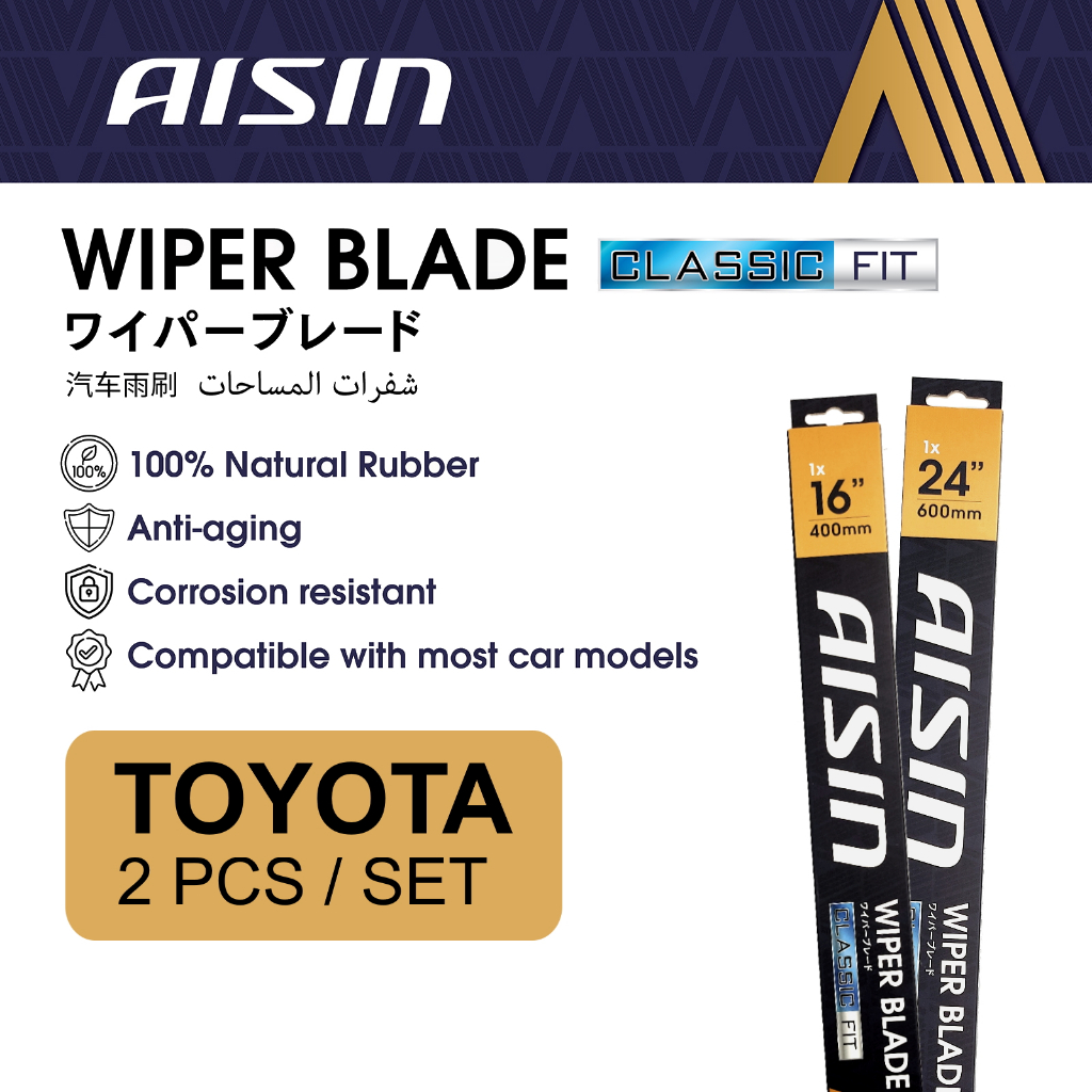 AISIN Wiper Blade [CLASSIC FIT] TOYOTA WIPER SET For UHOOK Wiper
