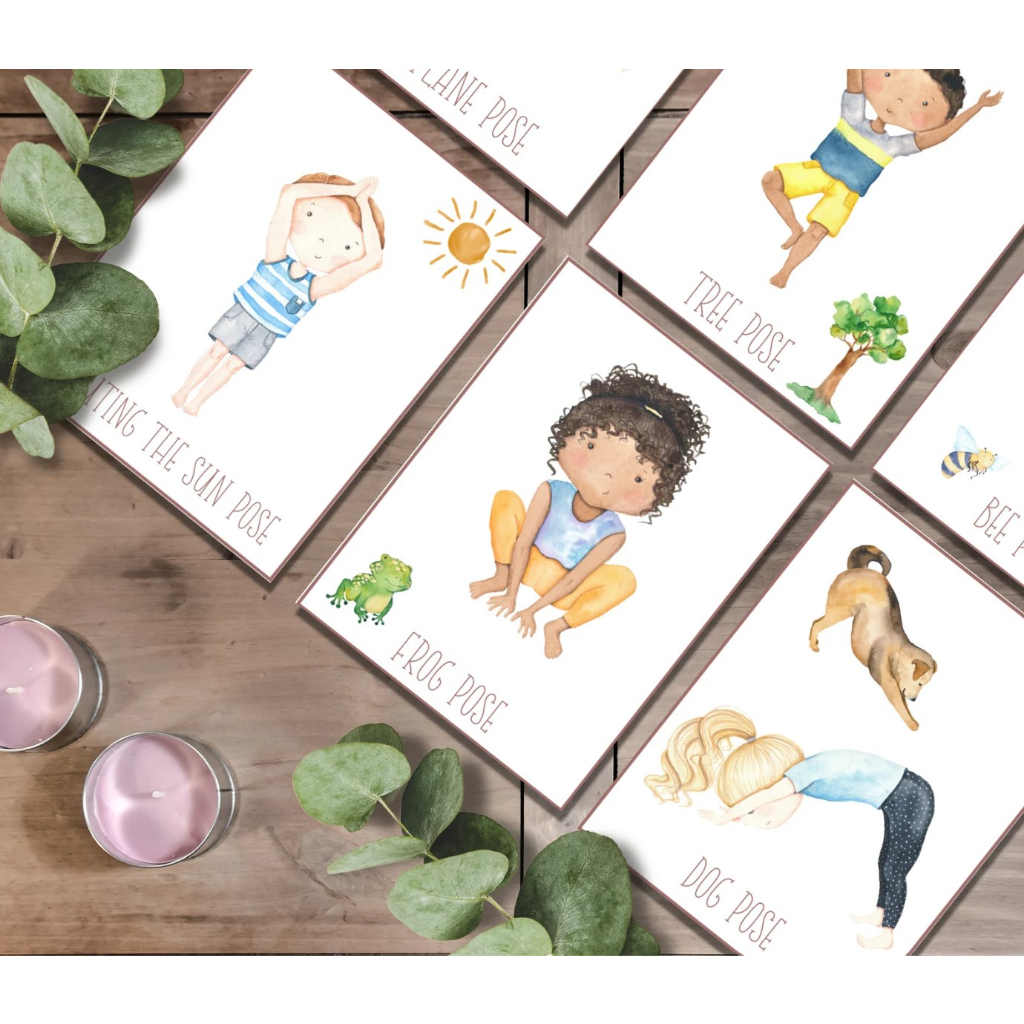 PDF] Kids Yoga Poses 12 cards Flashcards Kids Movement Activity Yoga ...