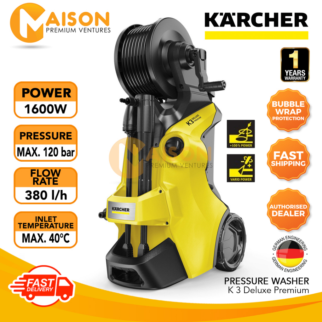 Karcher K3 Premium Power Control - Idropulitrice, 120 Bar, 1600 W, 380 L/h