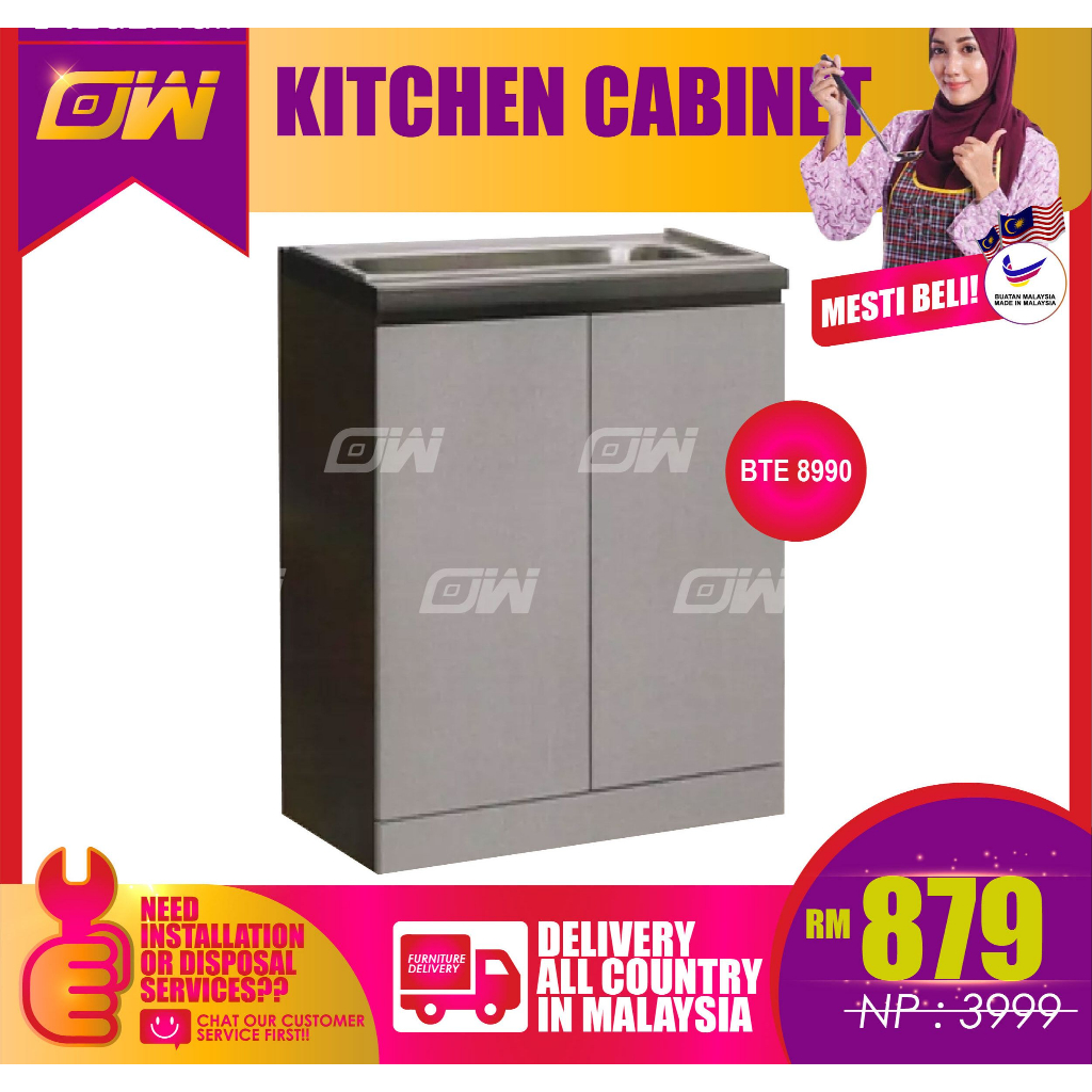 Modular Kitchen With Thick Mellamine Table Top / Kitchen