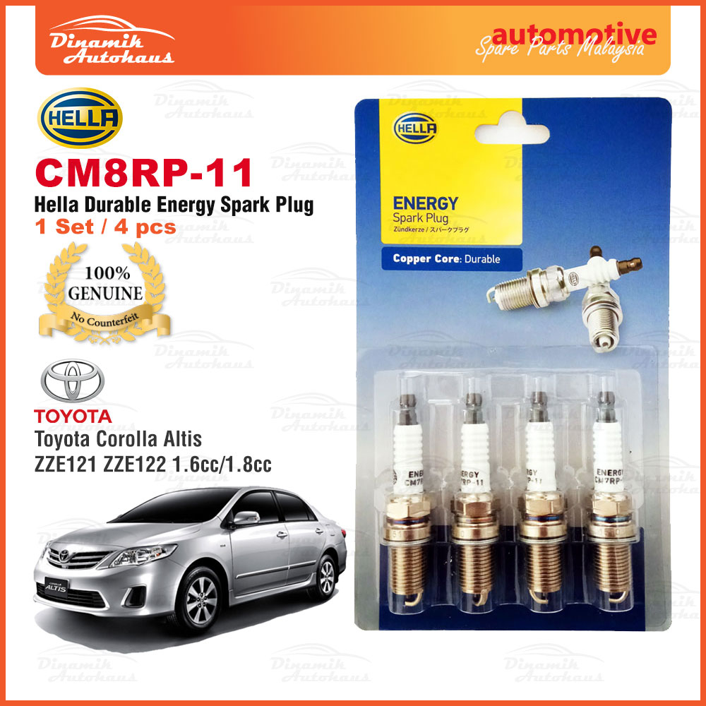 Toyota Corolla Altis Zze121 Zze122 16cc 18cc Car Spark Plug German Hella Durable Energy 0998