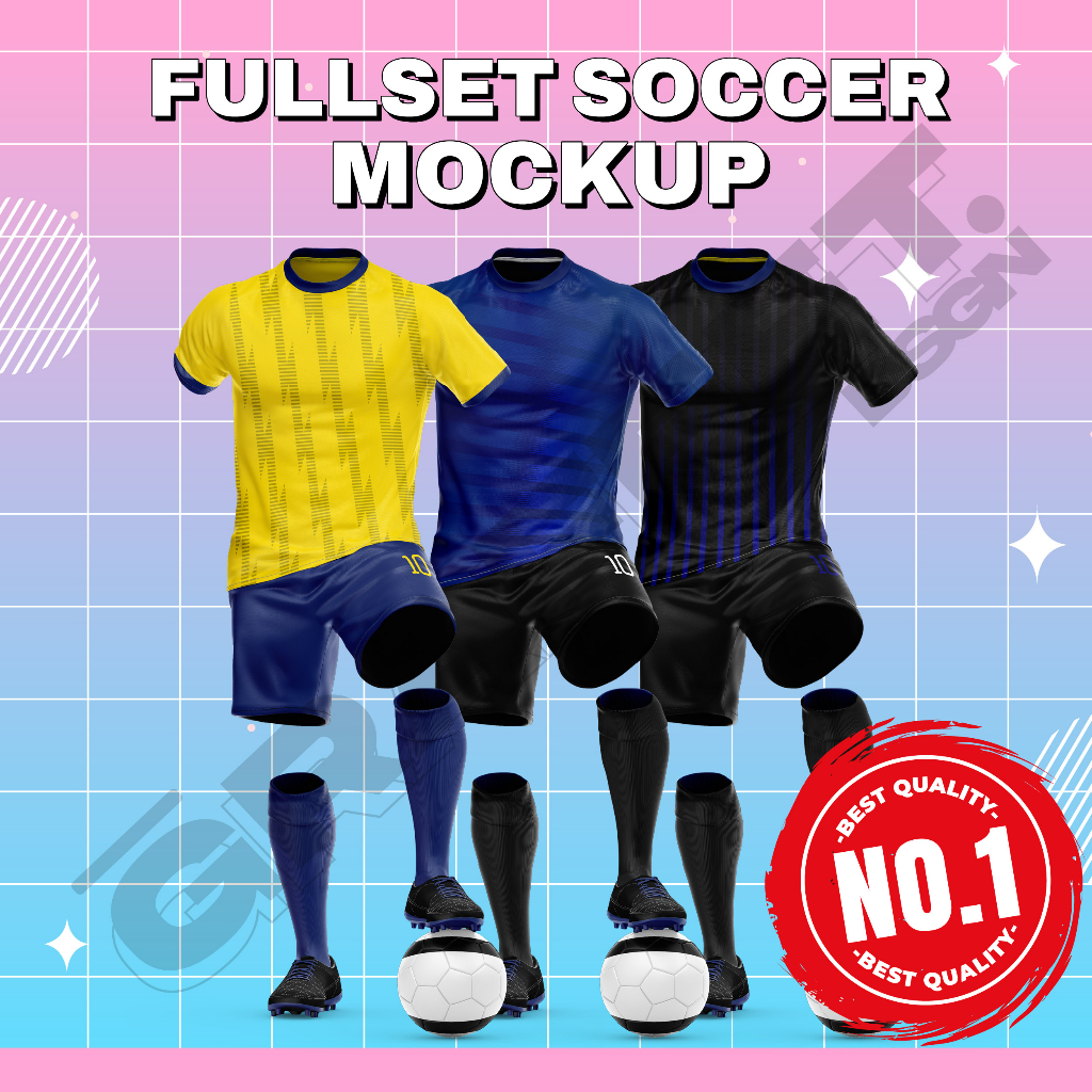 FULL SET SOCCER MOCKUP (PSD FILE) | Shopee Malaysia