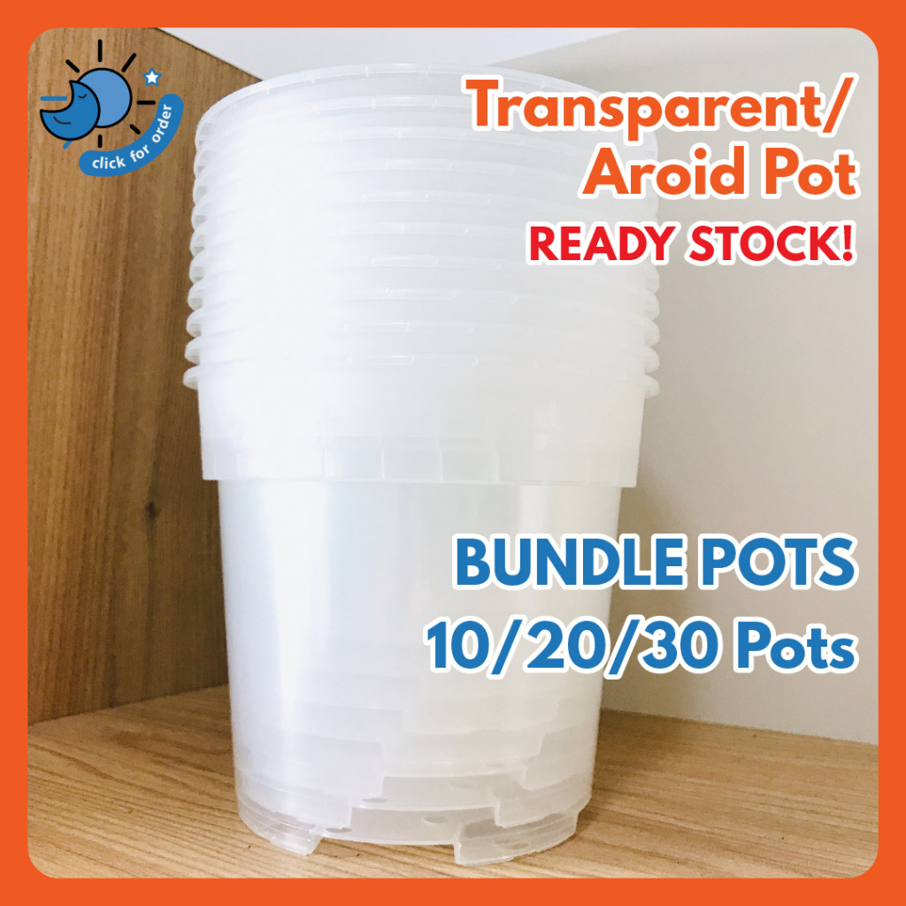 OCTO Transparent Pot / Aroid Pot / Hydroponic Orchid Pot 150 10Pots