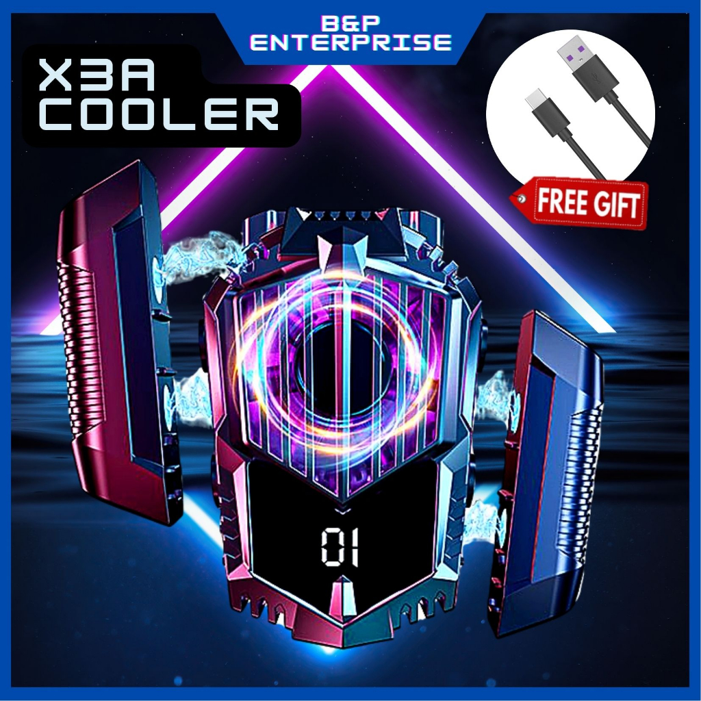 X3A Phone Cooler Cooling Fan Mobile Rechargeable Battery Radiator Heatsink Shopee Malaysia