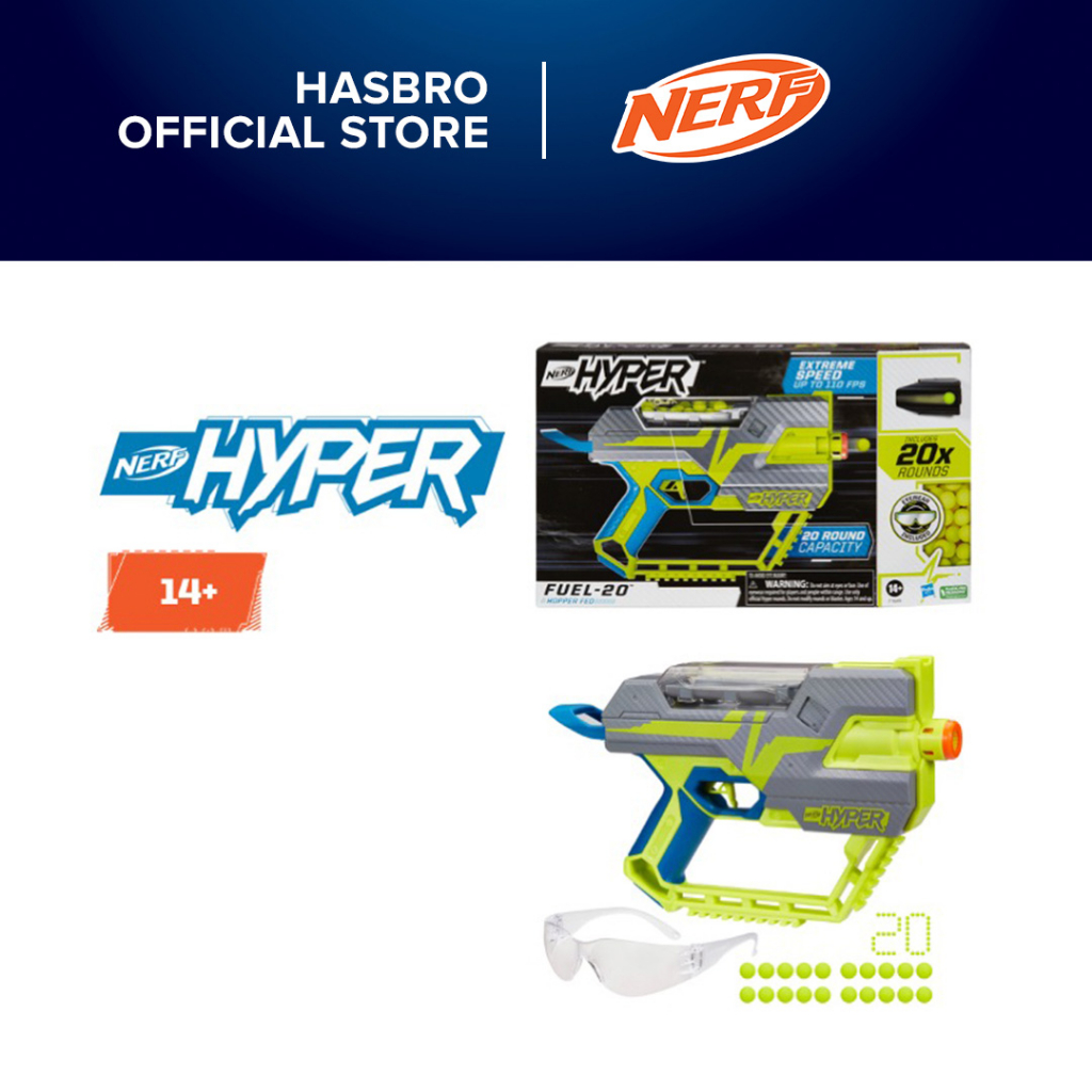 Nerf Hyper Fuel20 Blaster, 20 Nerf Hyper Rounds, Up To 110 FPS