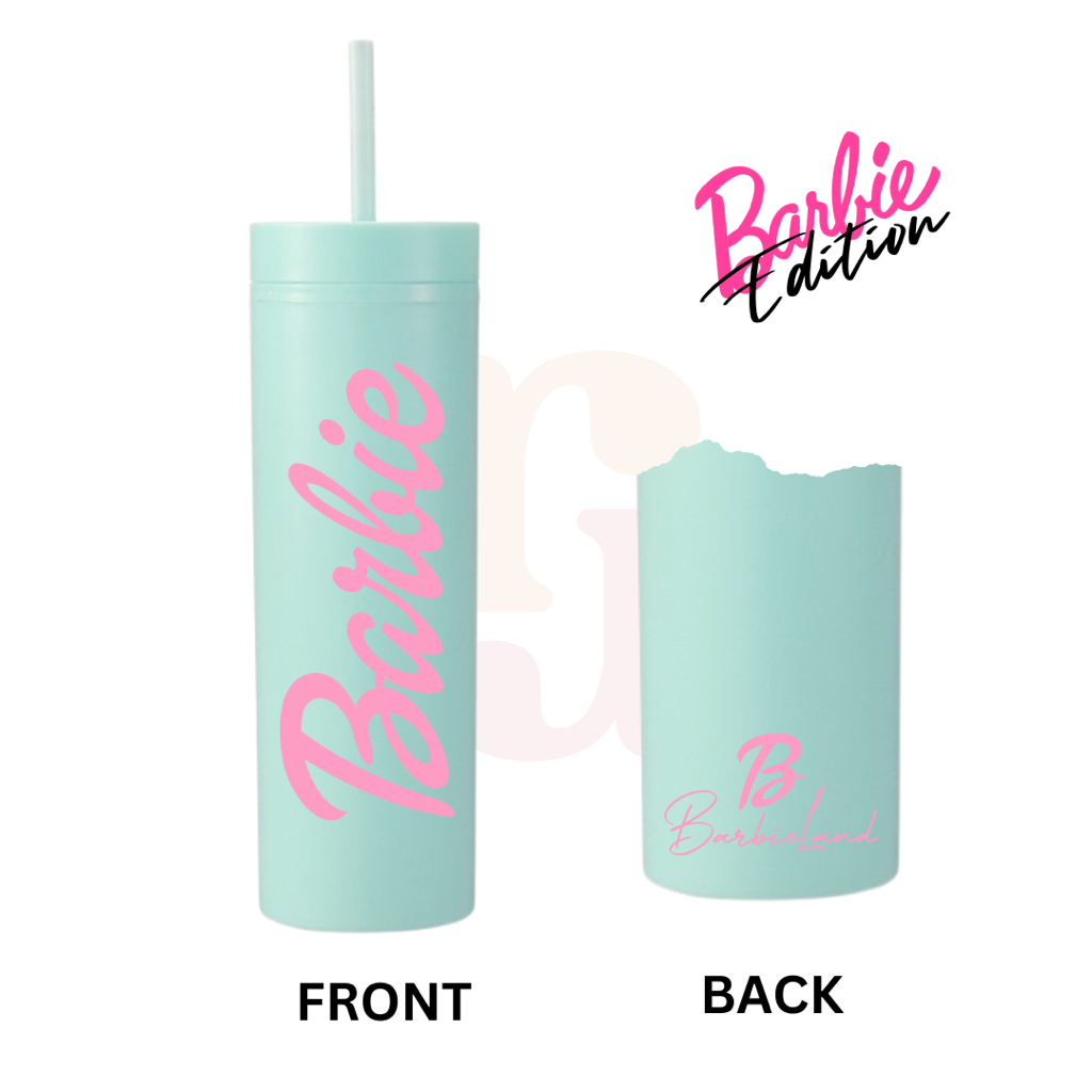 REKA Barbie Water Bottle Cup Tumbler Typo Girl Pink Drink Straw Cold Ice Cute Shopee Malaysia