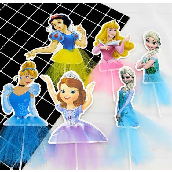 Princess Aurora Elsa Snow Frozen Cake Topper Girls Birthday Party ...