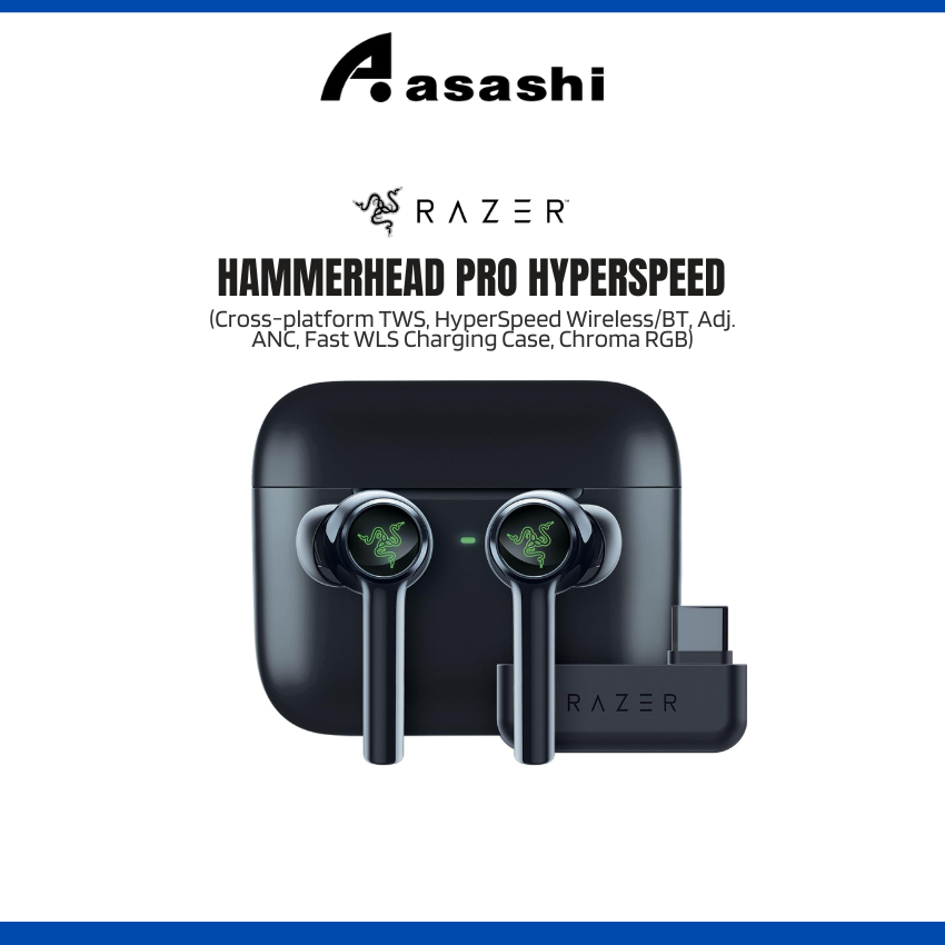 Razer Hammerhead HyperSpeed Truly Wireless Earphones With ANC For