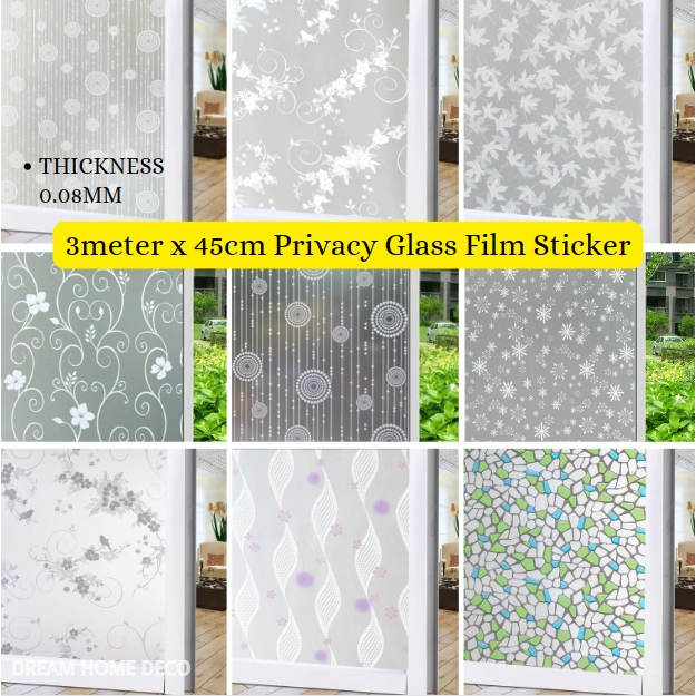 45cm x 3meter PVC Translucent Frosted Glass Sticker Privacy Window Film