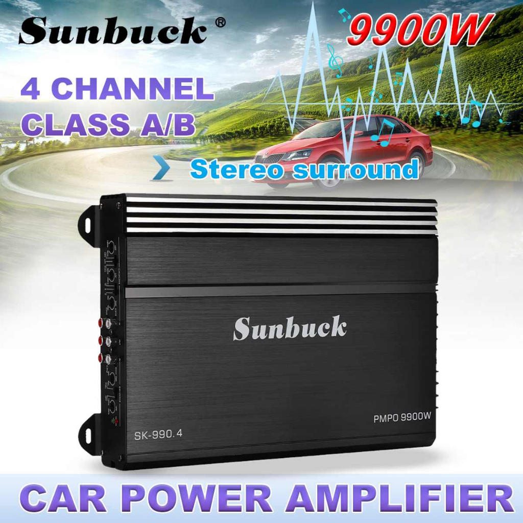9900W Car Home Audio Power Amplifier 4 Channel 12V Car Digital Amplifer