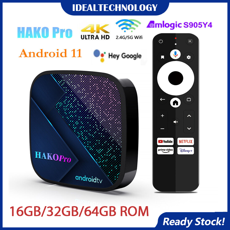 (Ready Stock)HAKOPro Android 11 TV Box 4G 32G/64G S905Y4 WiFi BT5 ...