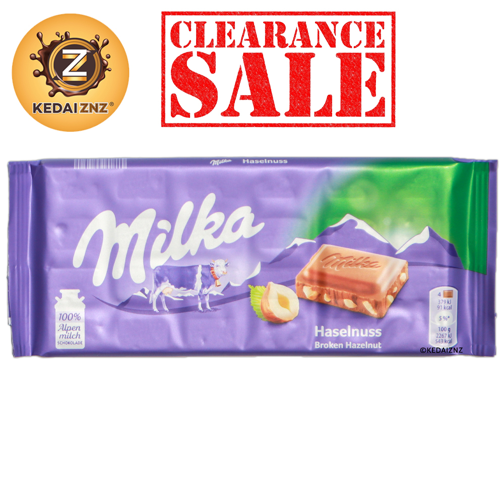 Milka Hazelnut 100% Alpine Milk Chocolate, 2 x 100 g