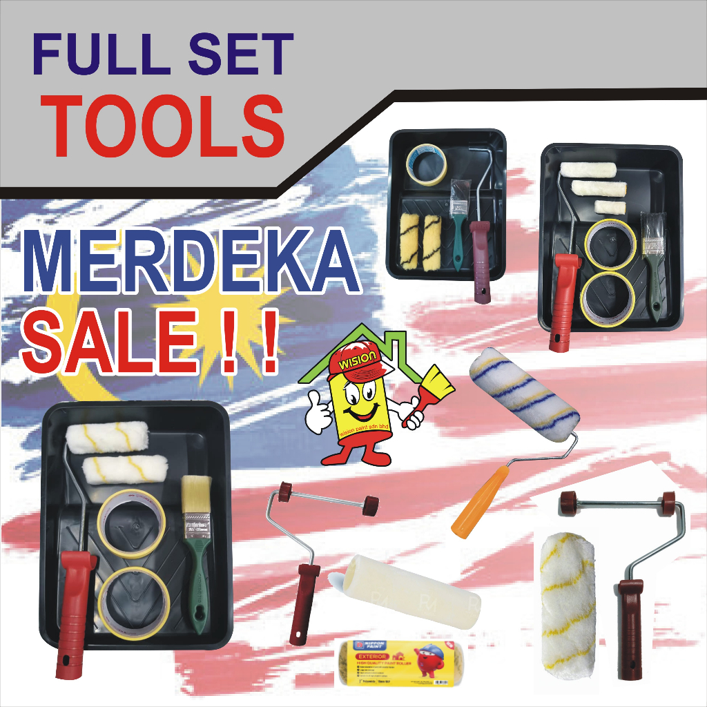 🔥 MERDEKA SALES 🔥 SET WALL PAINTING COMBO ROLLER/REFILL ROLLER/EPOXY ...