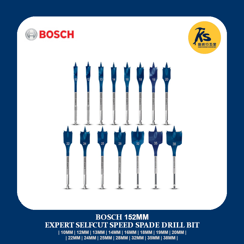 BOSCH 152MM Expert Selfcut Speed Spade Drill Bit ( 10|12|13|14|16|18|19 ...