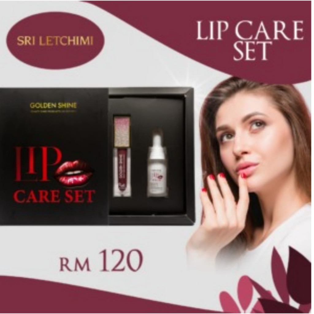 BRANDED GOLDEN SHINE LIP CARE SET SCRUB,MAGIC LIPSTICK,LIPMATTE,LIP