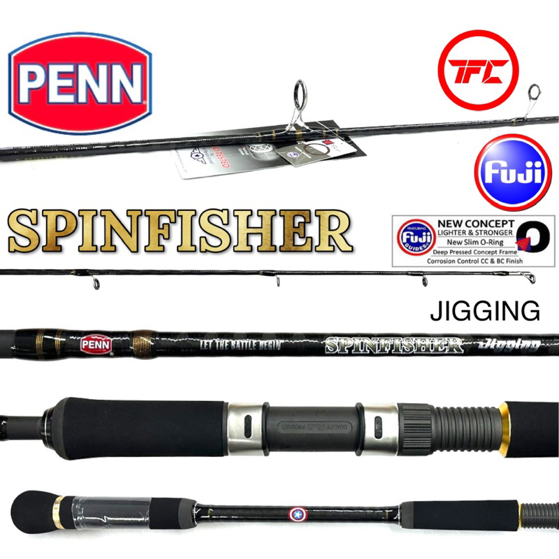 PENN SPINFISHER Jigging Popping Spinning Rod Fast Slow Jig Fishing Casting  Saltwater Cast Heavy Mekong Spin Fisher