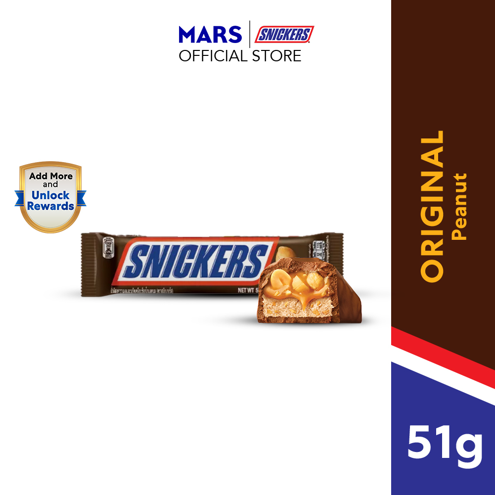 Snickers Peanut Bar Single 51g Chocolate / Recharge Shopee Malaysia