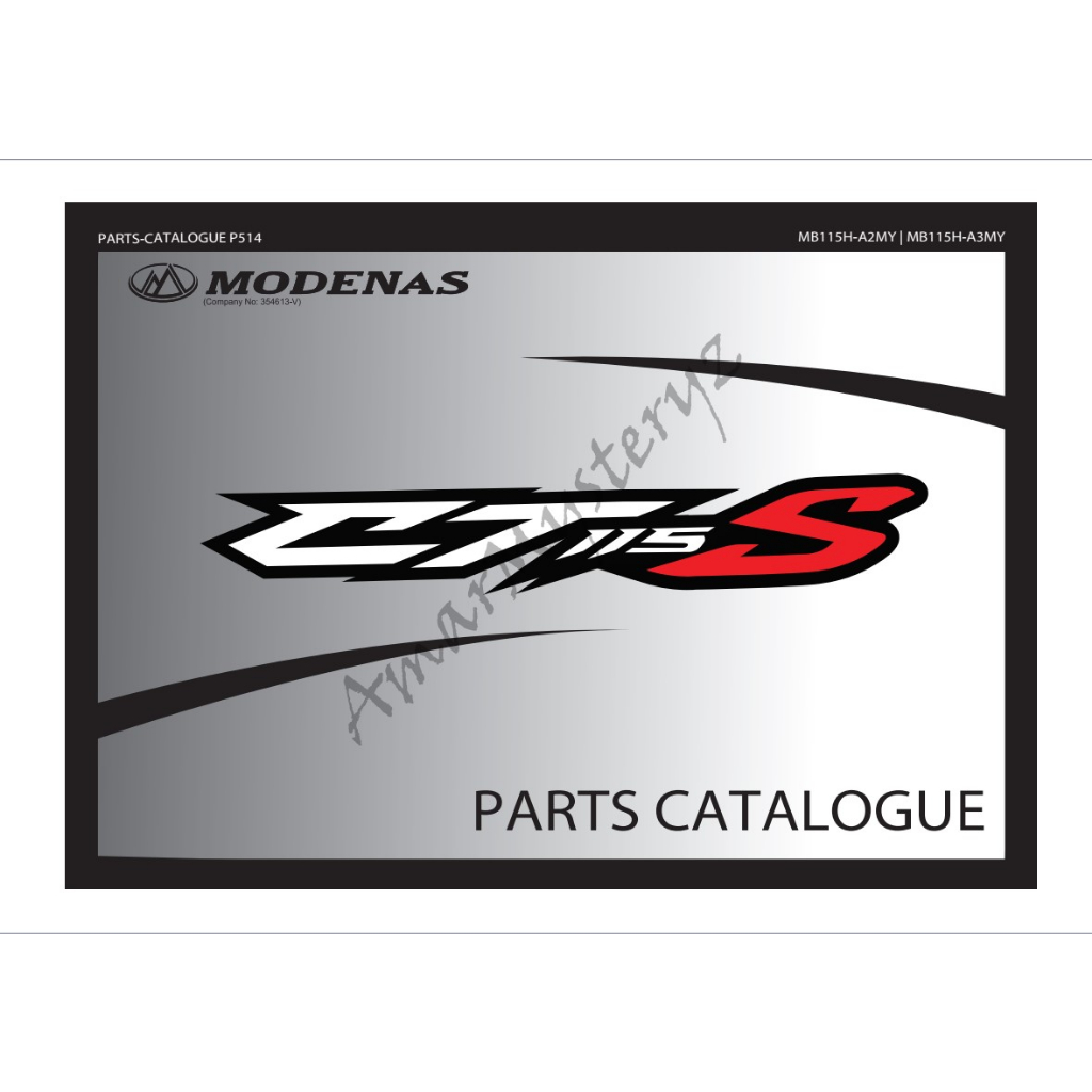Modenas CT115S / CT 115S 2015 - 2021 Parts Catalogue Manual / Buku ...